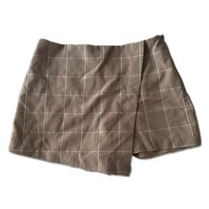 Plaid Tan Women's Mini Skort